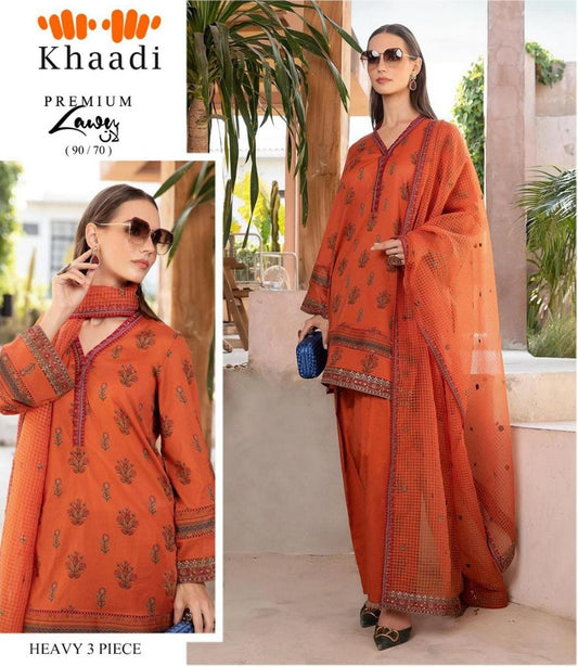 Classic 3-Piece Lawn Suit – Embroidered Front & Stylish Look