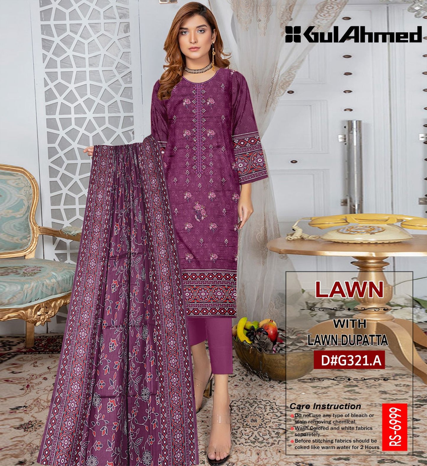 Premium 3-Piece Lawn Unstitched Suit – Soft, Elegant & Versatile