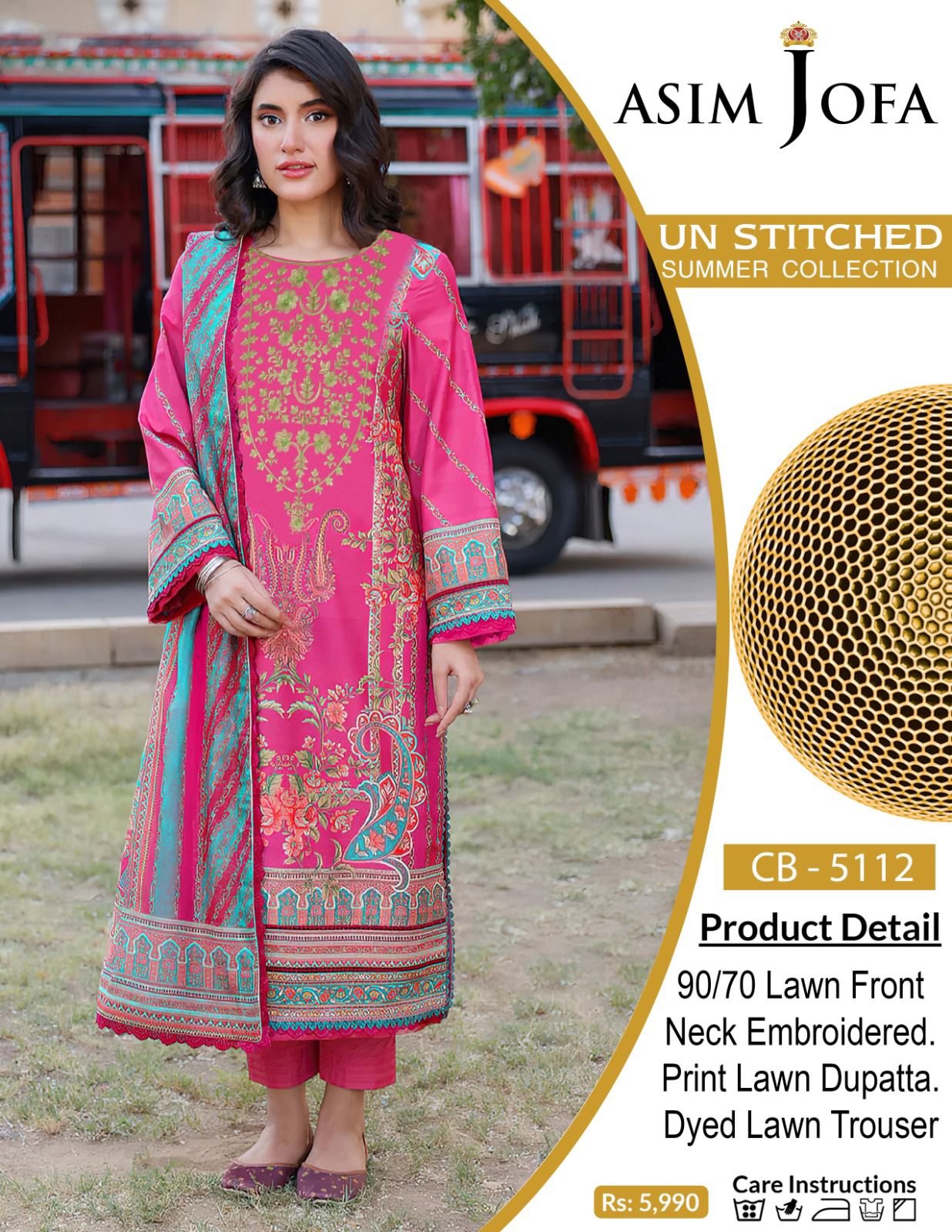 Premium Quality 3-Piece Unstitched Lawn Sets for Women